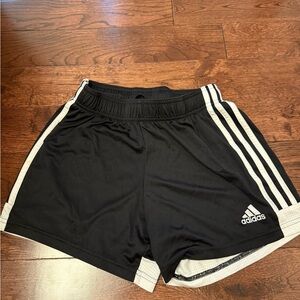 Adidas Black and White Striped Shorts